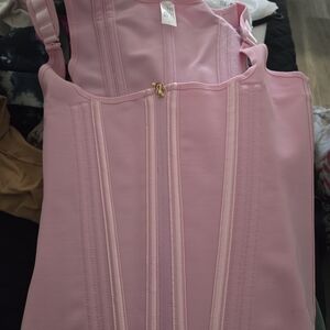 Pink Corset Top with Gold Zipper